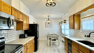 Comfortable furnishings, central air conditioning, covered patio and outdoor lounge furniture