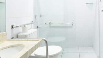 Comfort Double Room | Bathroom | Shower, bidet, towels, toilet paper