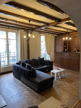 TV, fireplace. Appartement Centre-ville 2 Chambres