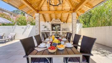 Family House, Multiple Bedrooms, Mountainside (Pool House Edita) | Outdoor dining