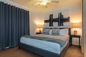 2 bedrooms, desk, iron/ironing board, travel cot