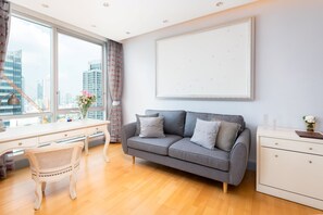 公寓, 1 間臥室, 陽台, 花園景觀 | 客廳