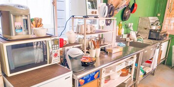 Fridge, microwave, toaster, rice cooker