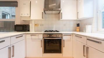 Fridge, microwave, dishwasher, toaster