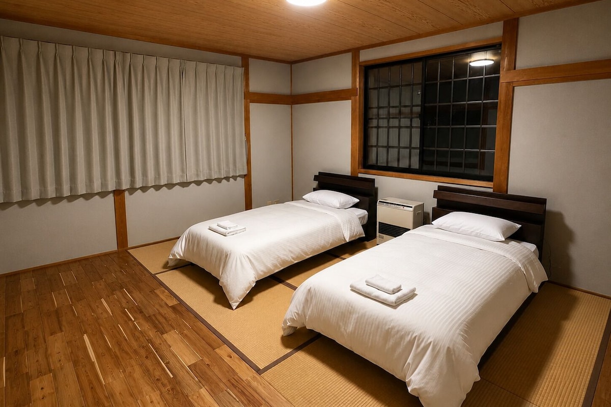Værelse med 2 enkeltsenge i japansk stil | Gratis Wi-Fi
