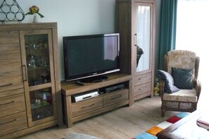 TV, DVD player, books, stereo - Ferienwohnung Katzenberg (Verden (Aller))
