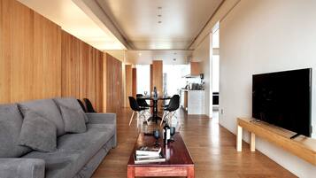 Apartment, 3 Schlafzimmer, Balkon, Gartenblick | Wohnbereich