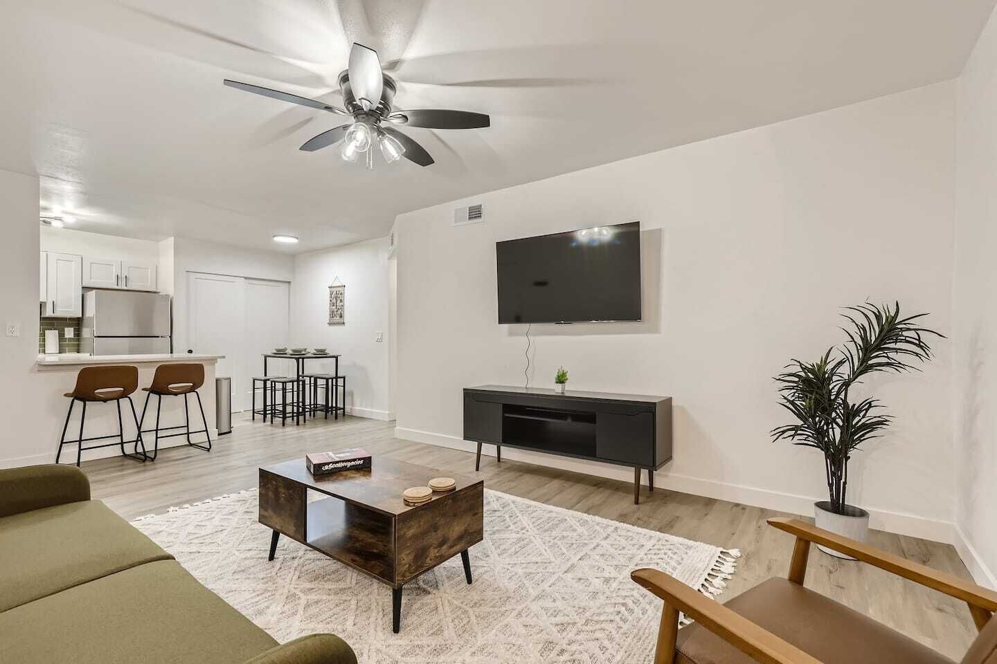 Enjoy the recently renovated 2 bed 2 bath modern private unit