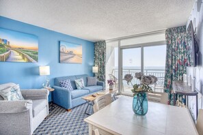 Smart TV, fireplace, books, offices - Oceanfront Condo Indoor Outdoor Pools Lazy River (Myrtle Beach)