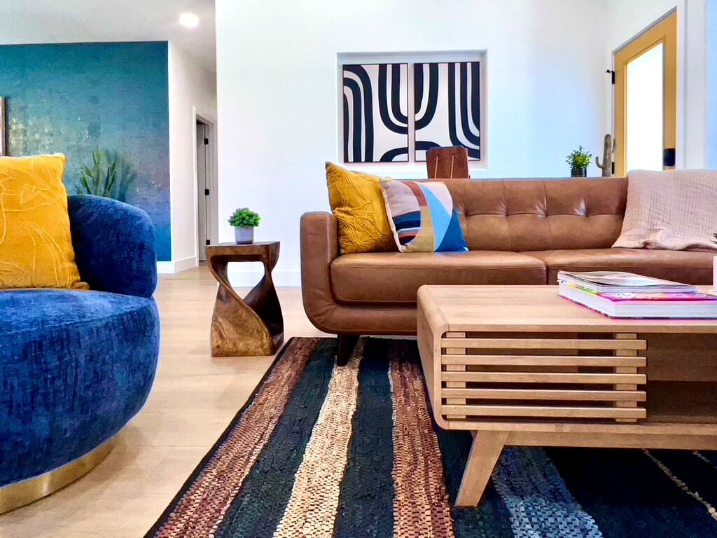 Palm Springs vibes at the Blue Cactus. Enjoy the pool, spa, fire-pit & game room