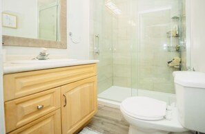 Shower, hair dryer, towels, soap - Cozy & bright upper unit; 3BD with workspace; free parking; private laundry  (Windsor)
