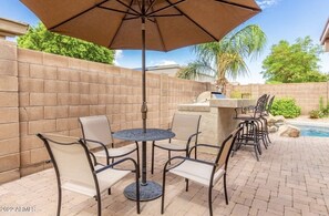 Outdoor dining - ~BEAUTIFUL HOME WITH POOL IN PRESTIGIOUS LITCHFIELD/PALM VALLEY (Goodyear)