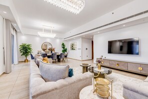 Luxus-Stadtwohnung, 3 Schlafzimmer, Meerblick | Wohnbereich