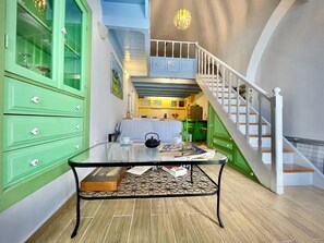 Living area - Pitini 2 - Seafront - Harbour view (Symi)