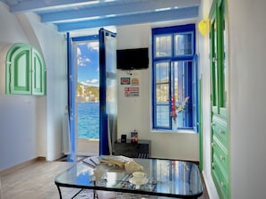 Living area - Pitini 2 - Seafront - Harbour view (Symi)