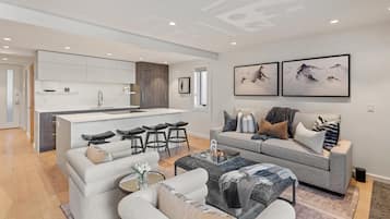 Smart-TV, Kamin, Stereoanlage, Arbeitsbereiche