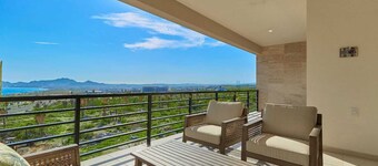 New 2-bedroom, 2-bath condo at Vista Azul with Medano Beach and marina views. Enjoy a bright living space, spacious patio, shared BBQ and firepit, and a pool nearby. Just minutes from downtown—perfect for relaxing and exploring Cabo.