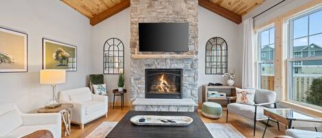 Smart TV, fireplace, video games, printers