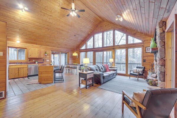 House (3 Bedrooms) | Interior - Cozy Wisconsin Cabin w/ Deck, Kayaks & Lake Views! (Hayward)