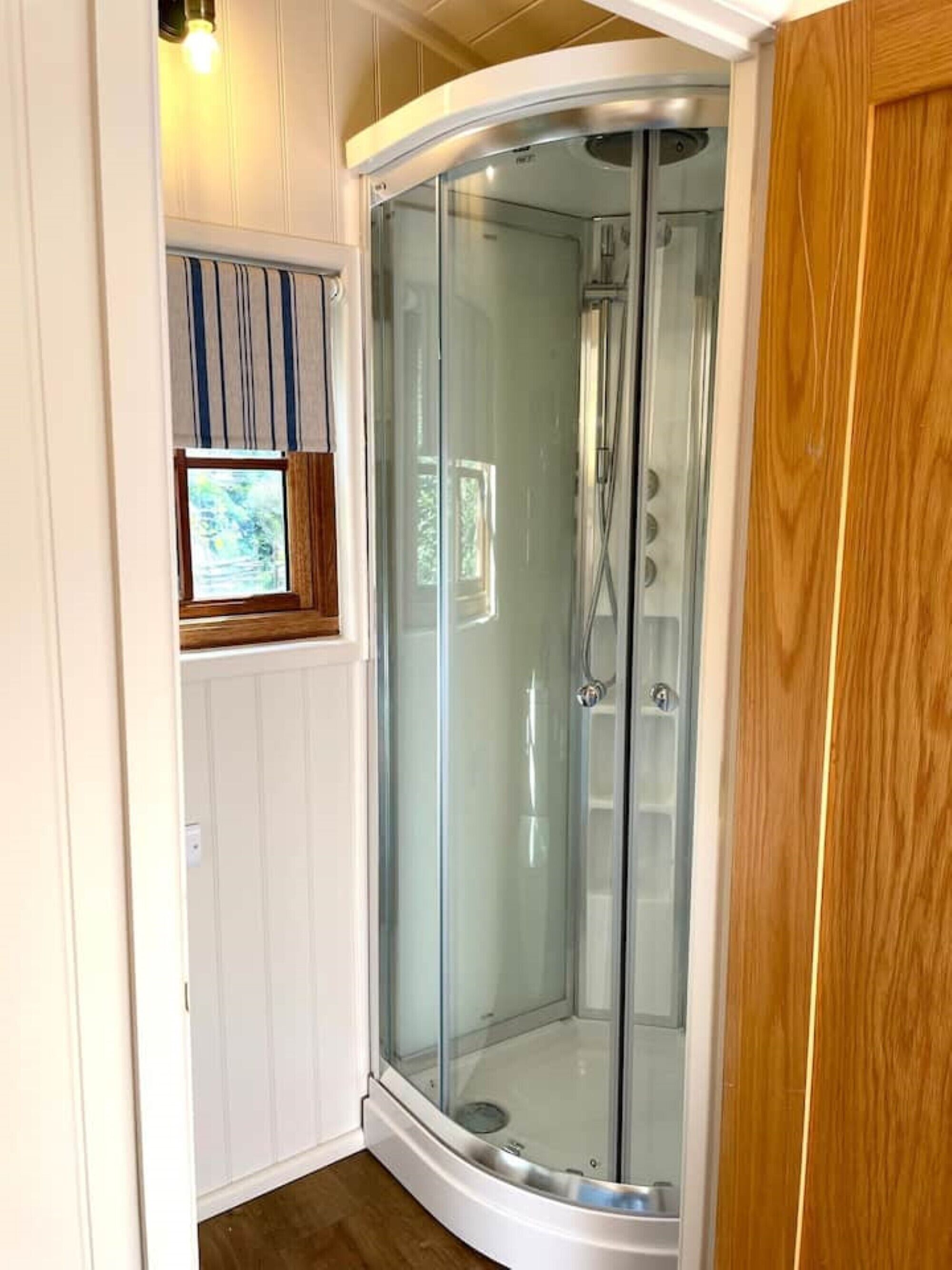 Shower, towels, soap, shampoo