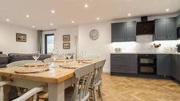 Fridge, dishwasher, electric kettle, toaster