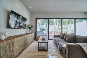 Living area - Sleek Villa with Terraces and Private Pools (La Veleta, Tulum)