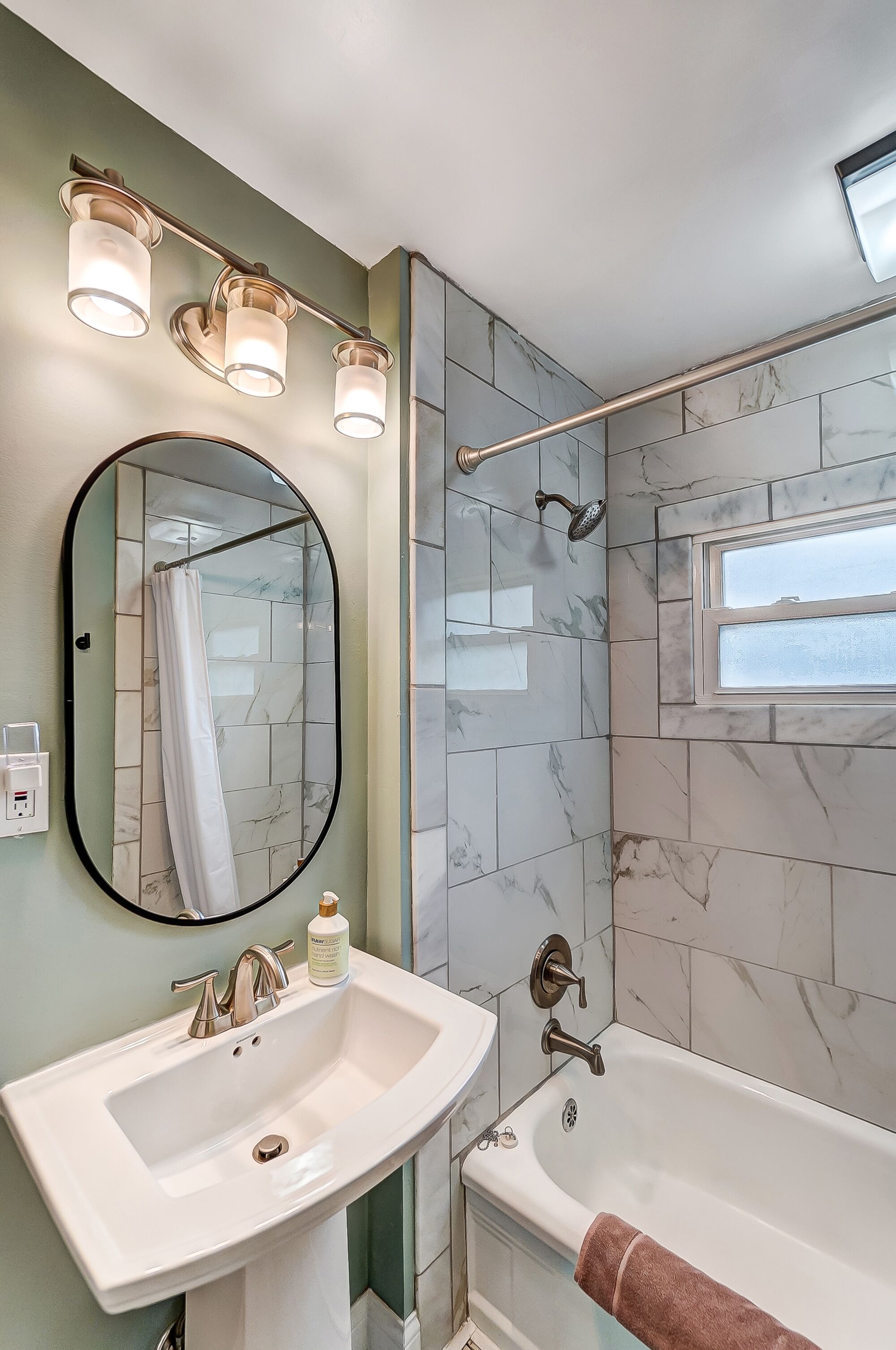 Eco-friendly toiletries, hair dryer, towels, soap