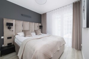 1 bedroom, bed sheets - Stylish Apartment in Zakopane by Retners (Zakopane)