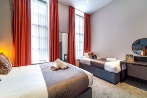 Blackout curtains, soundproofing, iron/ironing board, free WiFi