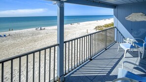 On the beach, beach towels - GULF BEACH Directly in Front w/ Heated Pool, FREE WiFi & Trolley, Great Sunsets! (Holmes Beach)