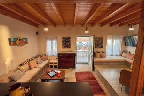 TV connectée, cheminée, lecteur de DVD