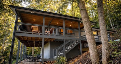 Charming Bear: Secluded Mountain Cabin w/ Firepit, Views, 2 Living Areas & Pets!