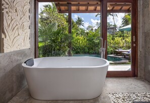 Eco-friendly toiletries, hair dryer, towels, soap
