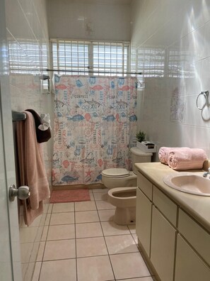 Hair dryer, bidet, towels, toilet paper - Casa de Carmen Pool House!! Family + Pet Friendly!! Perfect for Large Groups!! (Aguadilla)