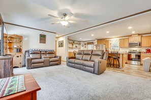 TV, fireplace, books - < 1 Mi to Beach: Peaceful Brant Lake Home! (Brant Lake)
