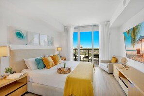 1 bedroom, desk, iron/ironing board, travel cot