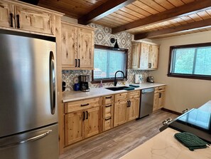 Stovetop, dishwasher, coffee/tea maker, highchair