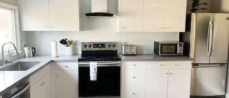 Microwave, oven, stovetop, dishwasher