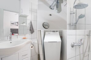 Dusche, Haartrockner, Handtücher