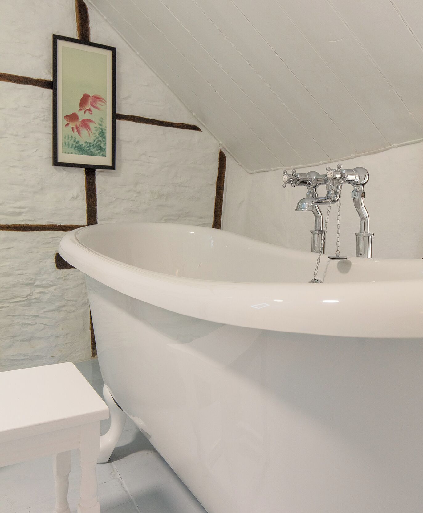 Rolltop bath in Pipit's ensuite bathroom - perfect for a long soak