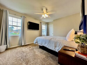 4 bedrooms, desk, iron/ironing board, travel crib