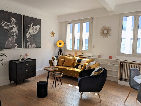 Living area - Loft Chic Vintage Paris Centre. 72 m2 Spacieux et Lumineux (Paris)