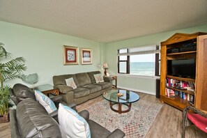 TV, DVD player, stereo - Summer Winds A-402, Oceanfront Condo, in Indian Beach, NC! (Indian Beach)