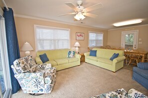 Living area - Shangri La, Oceanside House in Emerald Isle, NC! (Emerald Isle)
