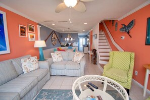 TV, DVD player, stereo - Sound Of The Sea East 109, Oceanfront Condo in Emerald Isle, NC! (Emerald Isle)