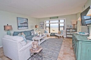 TV, DVD player - Summer Winds A-104, Oceanfront Condo in Indian Beach, NC! (Indian Beach)