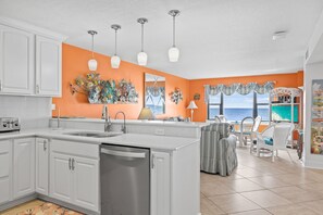 Fridge, microwave, dishwasher, coffee/tea maker - Summer Winds 221, Oceanfront Condo in Indian Beach, NC! (Indian Beach)