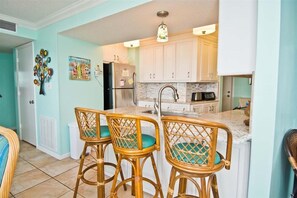 Fridge, microwave, oven, dishwasher - Summer Winds C-222, Oceanfront Condo in Indian Beach, NC! (Indian Beach)