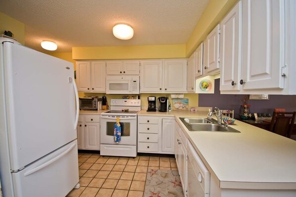 Fridge, microwave, oven, dishwasher - Summer Winds C-324, Oceanfront Condo in Indian Beach, NC! (Indian Beach)