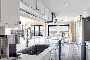 Fridge, microwave, dishwasher, coffee/tea maker - Summer Winds B-331, Oceanfront Condo in Indian Beach, NC! (Indian Beach)